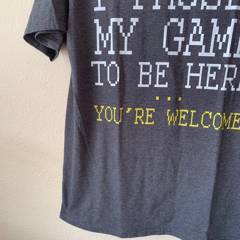 Dark Gray Gamer Short Sleeve Tshirt Medium I Paused My Game To Be Here - Picture 4 of 12